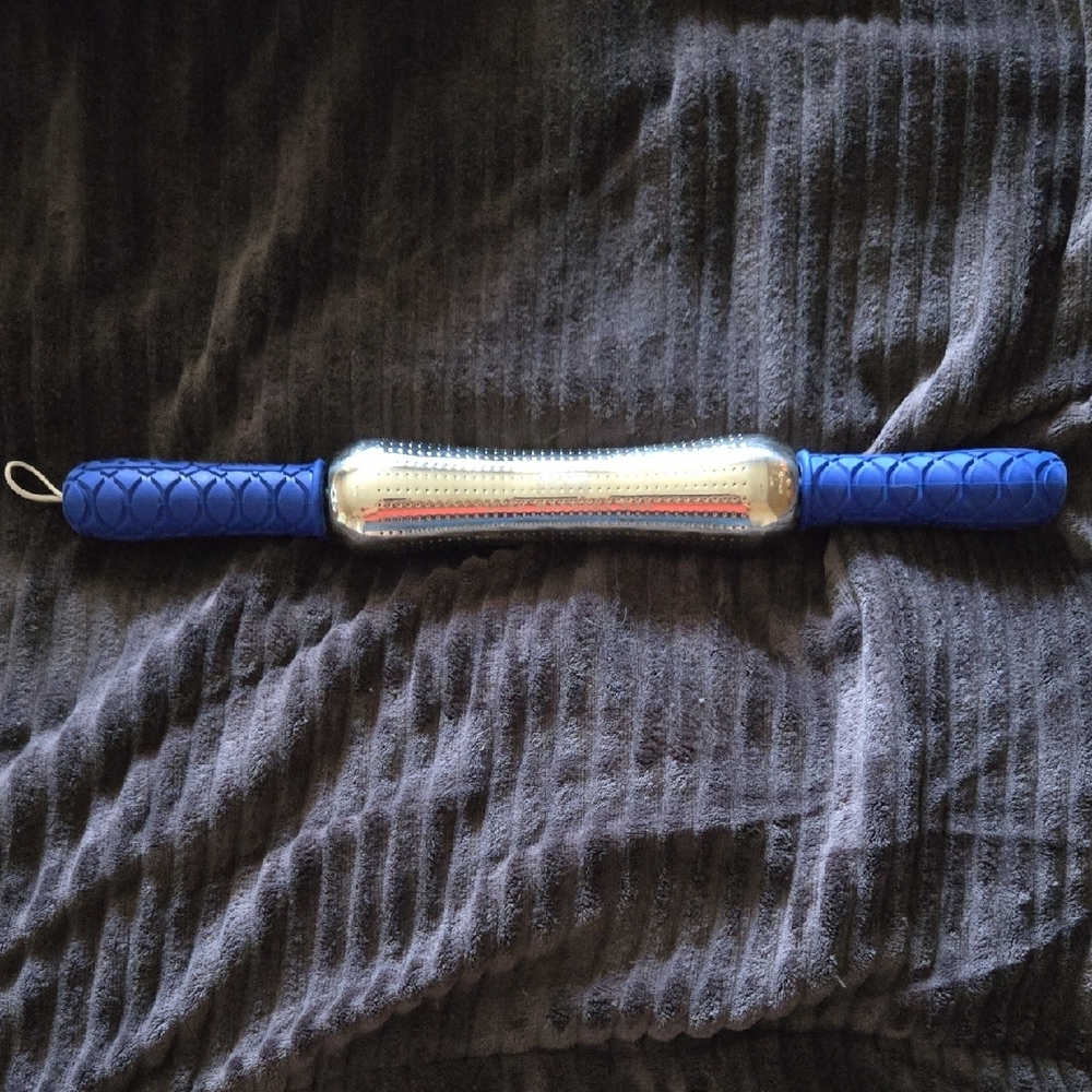 Blue and Silver Decorative Handle with Natural Center